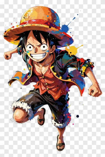 Cartoon Character Running With A Straw Hat PNG