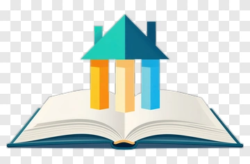 Book With Growth Chart And House Icon PNG