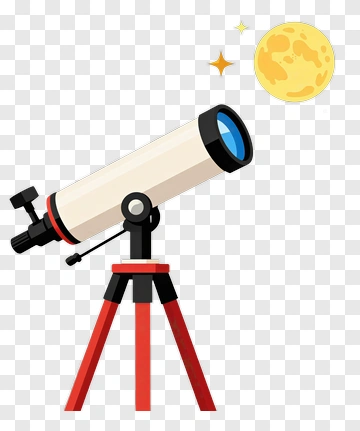 Telescope With Moon And Stars PNG