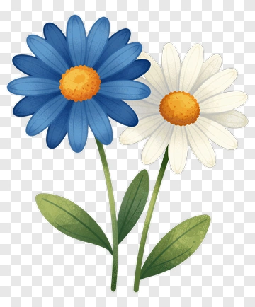 Colorful Blue And White Flower Bouquet PNG