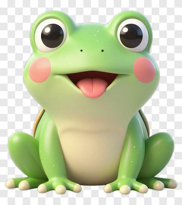 Cartoon Frog With A Happy Expression PNG