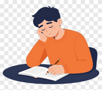 Student Writing In A Notebook PNG