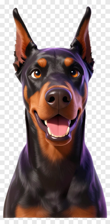 Cartoon Doberman Dog PNG