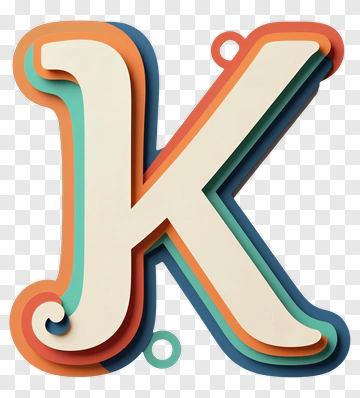 3D Letter K With Layered Design PNG