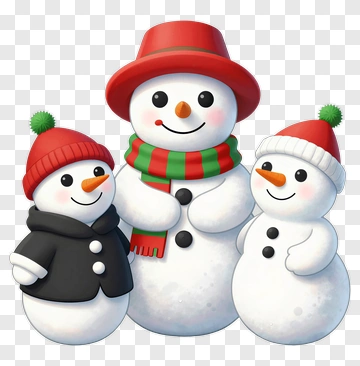 Cartoon Snowman Family PNG