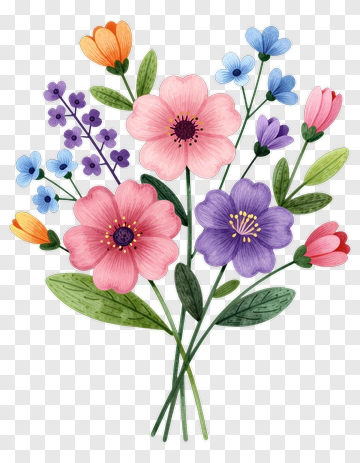 Colorful Flower Bouquet PNG