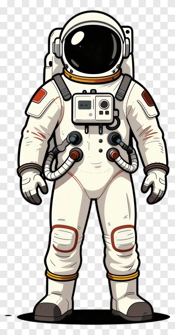 Cartoon Astronaut In Space Suit PNG