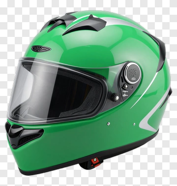 Green Motorcycle Helmet PNG
