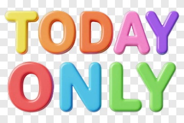 Colorful Today Only Text PNG