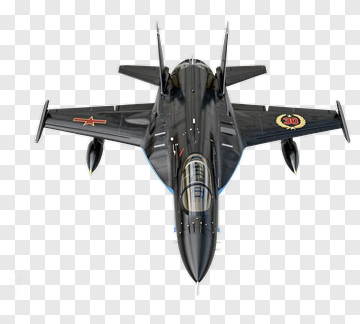 Black Fighter Jet With Military Emblems PNG
