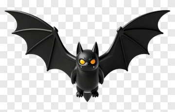 Cartoon Bat With Outstretched Wings PNG