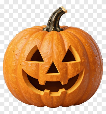 Halloween Pumpkin With A Carved Face PNG