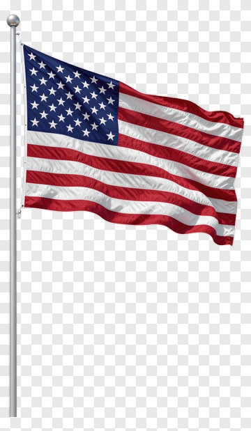 American Flag Waving In The Wind PNG