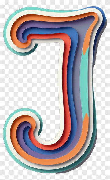 Colorful Layered Letter J PNG