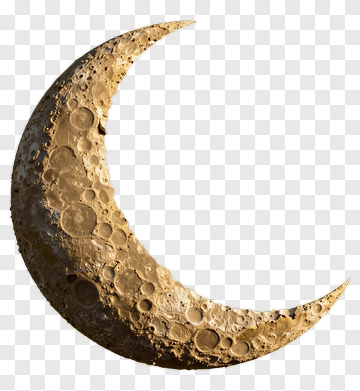 Crescent Moon With Craters PNG