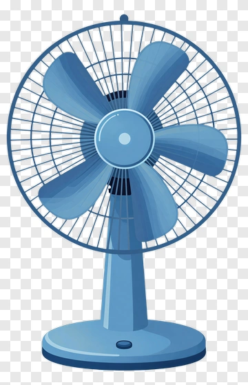 Cartoon Blue Table Fan PNG