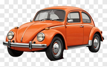 Orange Volkswagen Beetle Car PNG