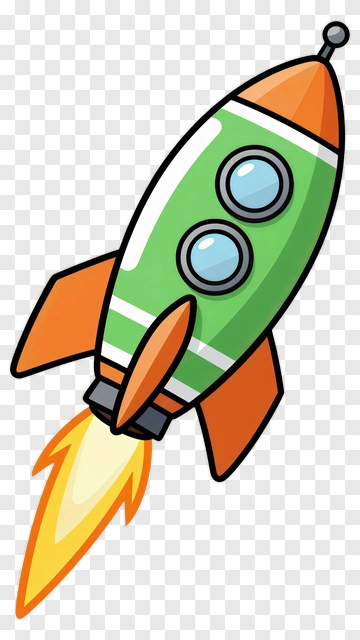 Cartoon Rocket Launching PNG