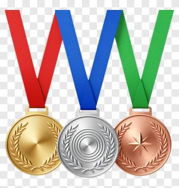 Gold, Silver, And Bronze Medals With Ribbons PNG