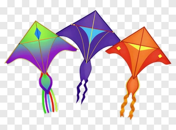 Colorful Kites In Various Designs PNG