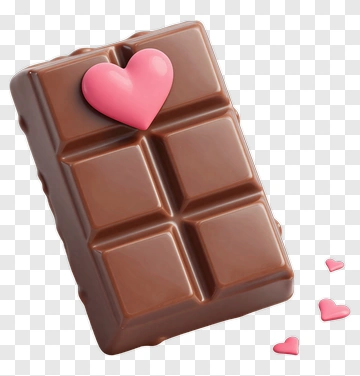 Chocolate Bar With Pink Heart PNG