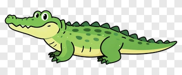 Cartoon Alligator With Green Spots PNG