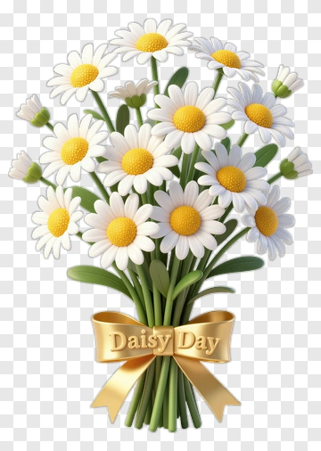 Daisy Bouquet With Ribbon PNG