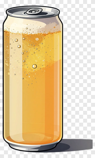 Illustration Of A Beer Can With Bubbles PNG