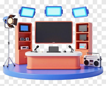 Modern Media Studio Setup PNG