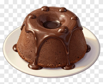 Chocolate Bundt Cake With Dripping Icing PNG