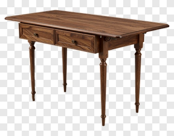 Wooden Table With Drawers PNG