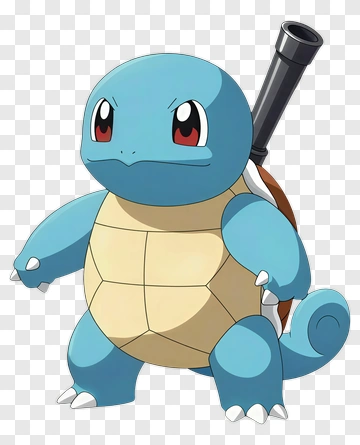 Squirtle Holding A Water Gun PNG