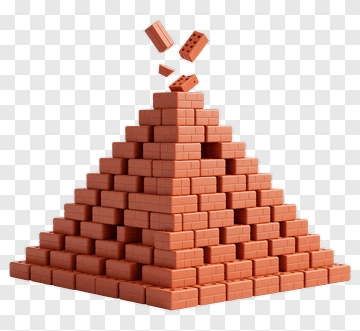 Pyramid Made Of Red Bricks PNG