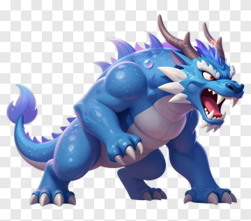 Cartoon Blue Dragon Character PNG