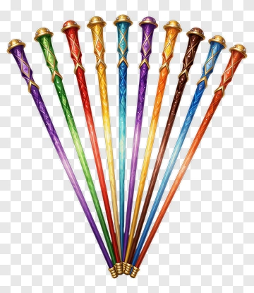 Colorful Magic Wands PNG