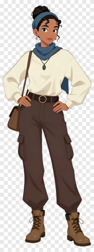 Stylish Young Woman In Casual Outfit PNG