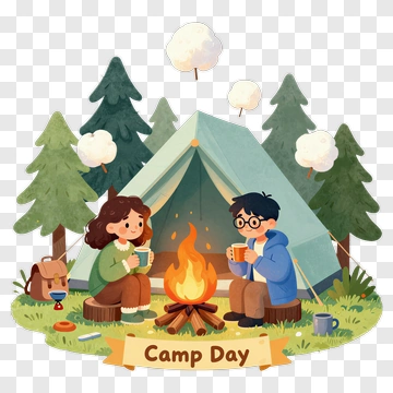 Camp Day With Friends By The Fire PNG