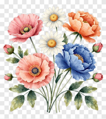 Colorful Flower Bouquet PNG