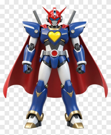 Heroic Robot Character With Red Cape PNG