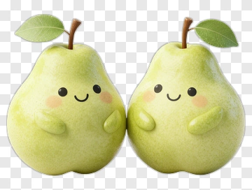 Cute Cartoon Pears With Smiling Faces PNG