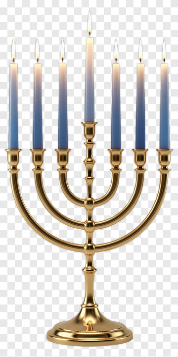 Menorah With Blue Candles PNG