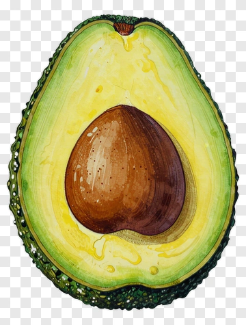 Sliced Avocado With Seed PNG