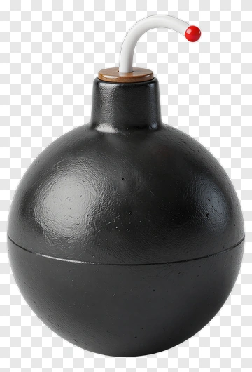Cartoon Bomb With A Fuse PNG