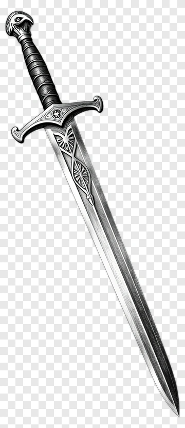 Decorative Sword With Intricate Design PNG