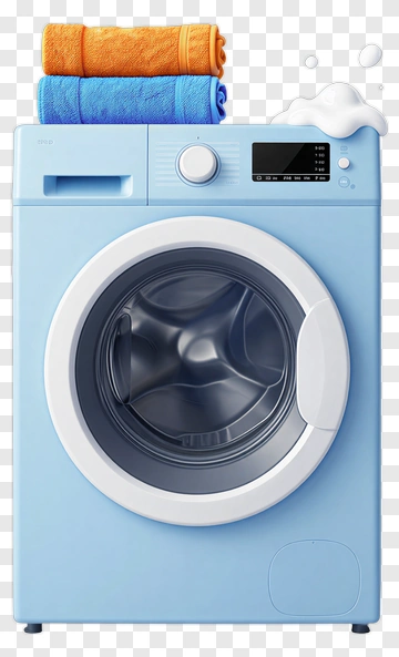 Washing Machine With Towels PNG