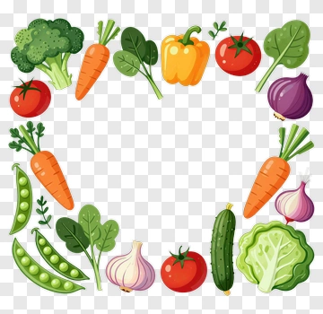 Colorful Vegetable Frame PNG