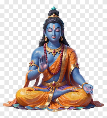 Colorful Hindu Deity Sitting In Meditation PNG