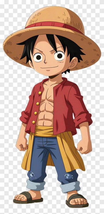 Cartoon Character In Straw Hat PNG