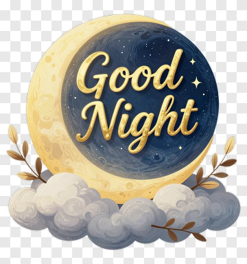 Good Night Moon With Clouds PNG