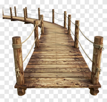 Wooden Dock With Railing PNG